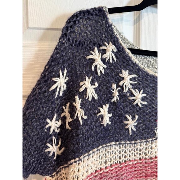 Free People Women's Grey and Blue Jumper - Picture 2 of 6